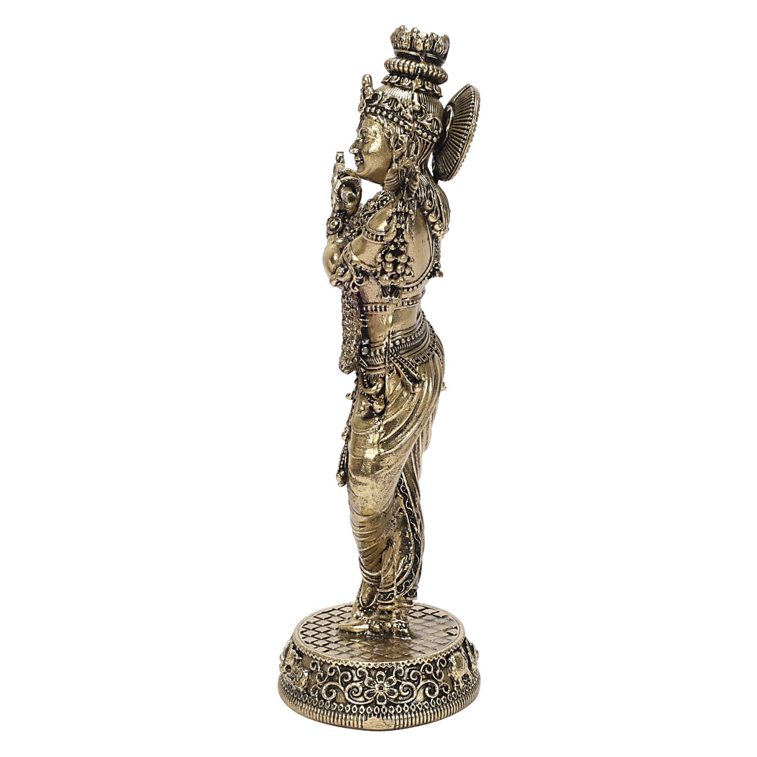 Brass Krishna Idol Playing Flute – Divine Symbol of Love, Harmony & Prosperity for Pooja & Décor