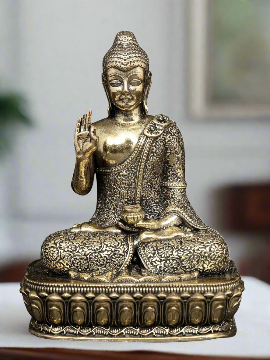 Brass Buddha Idol – Peace, Enlightenment & Positive Energy