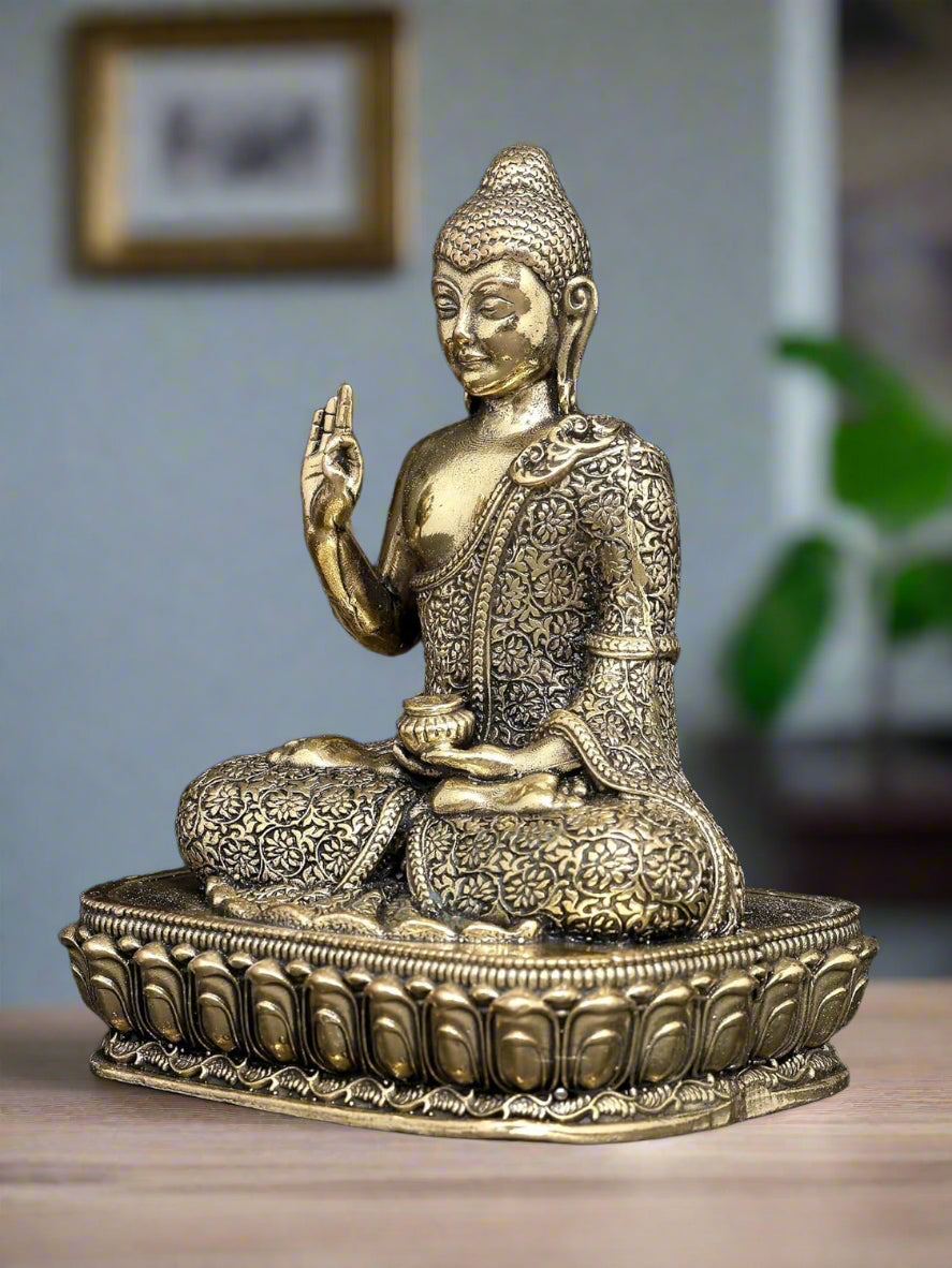 Brass Buddha Idol – Peace, Enlightenment & Positive Energy