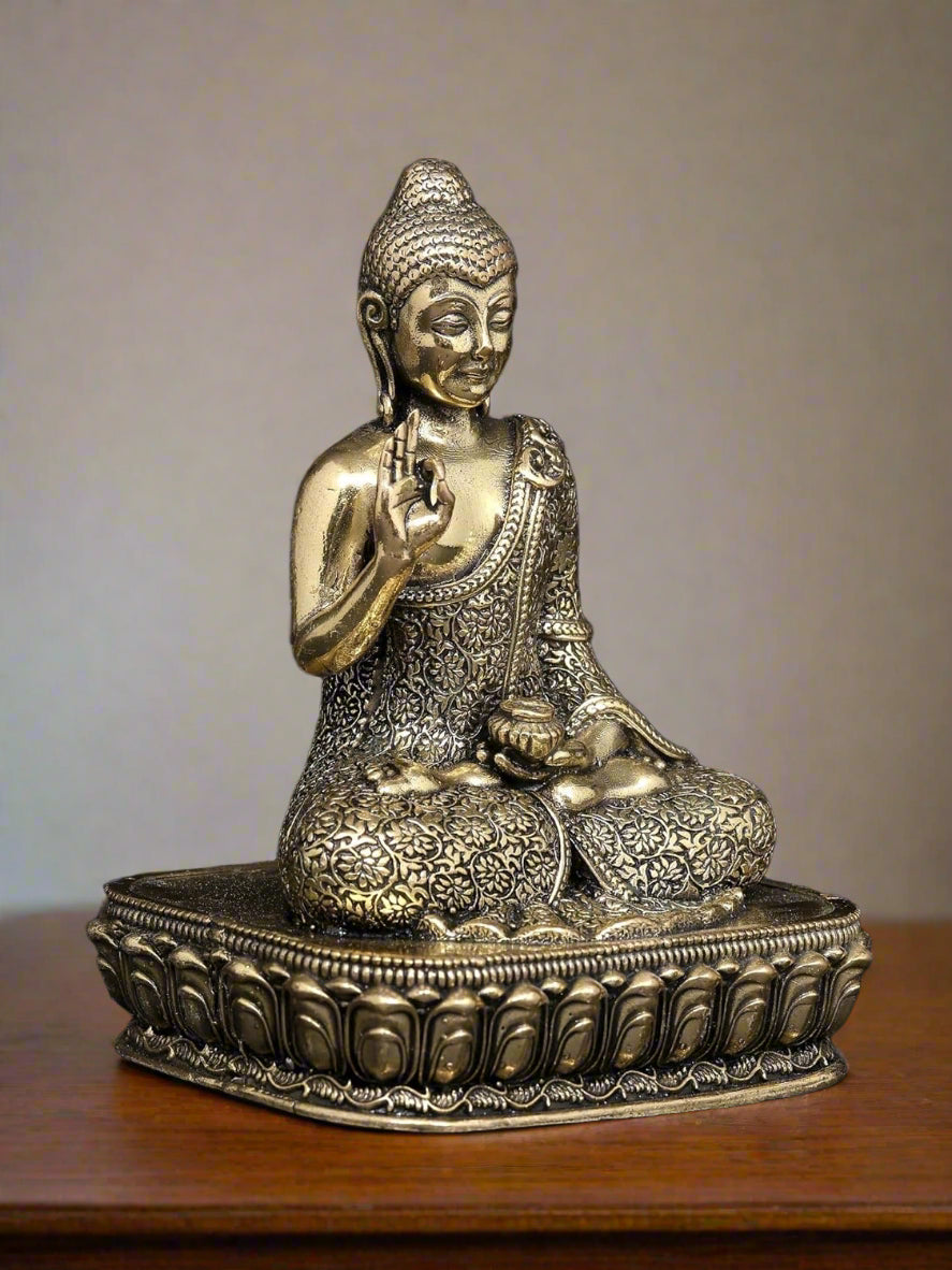 Brass Buddha Idol – Peace, Enlightenment & Positive Energy