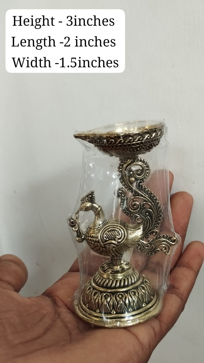 Brass Peacock Diya Set (Pack of 2) – Elegance & Auspicious Light