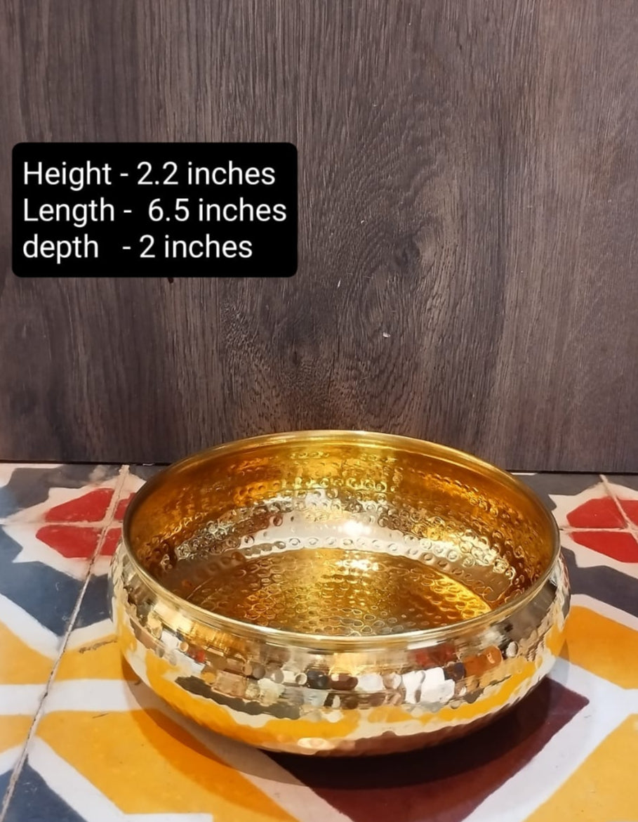 brass hammered bowl/ urli for fruits/ snacks/ home décor