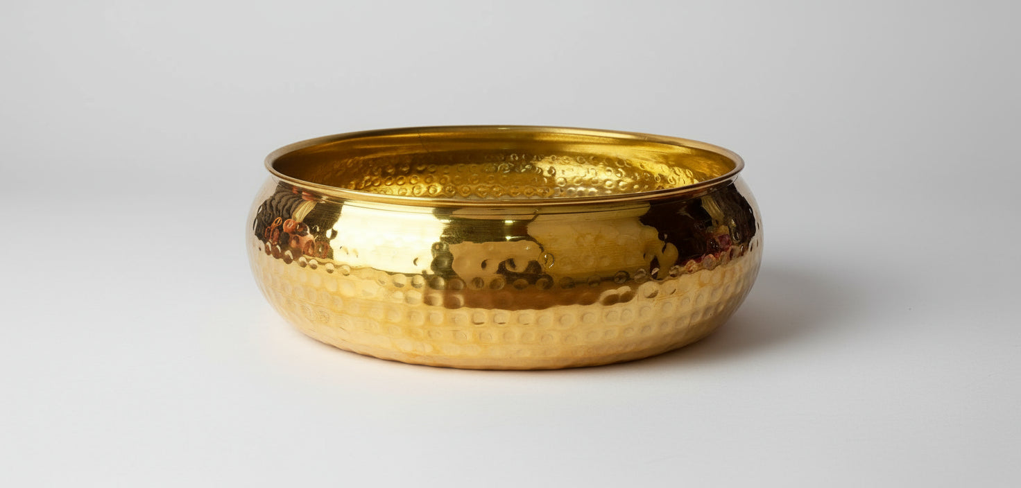 brass hammered bowl/ urli for fruits/ snacks/ home décor
