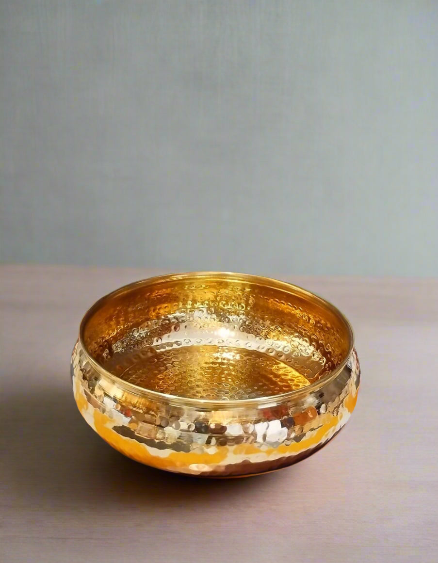 brass hammered bowl/ urli for fruits/ snacks/ home décor