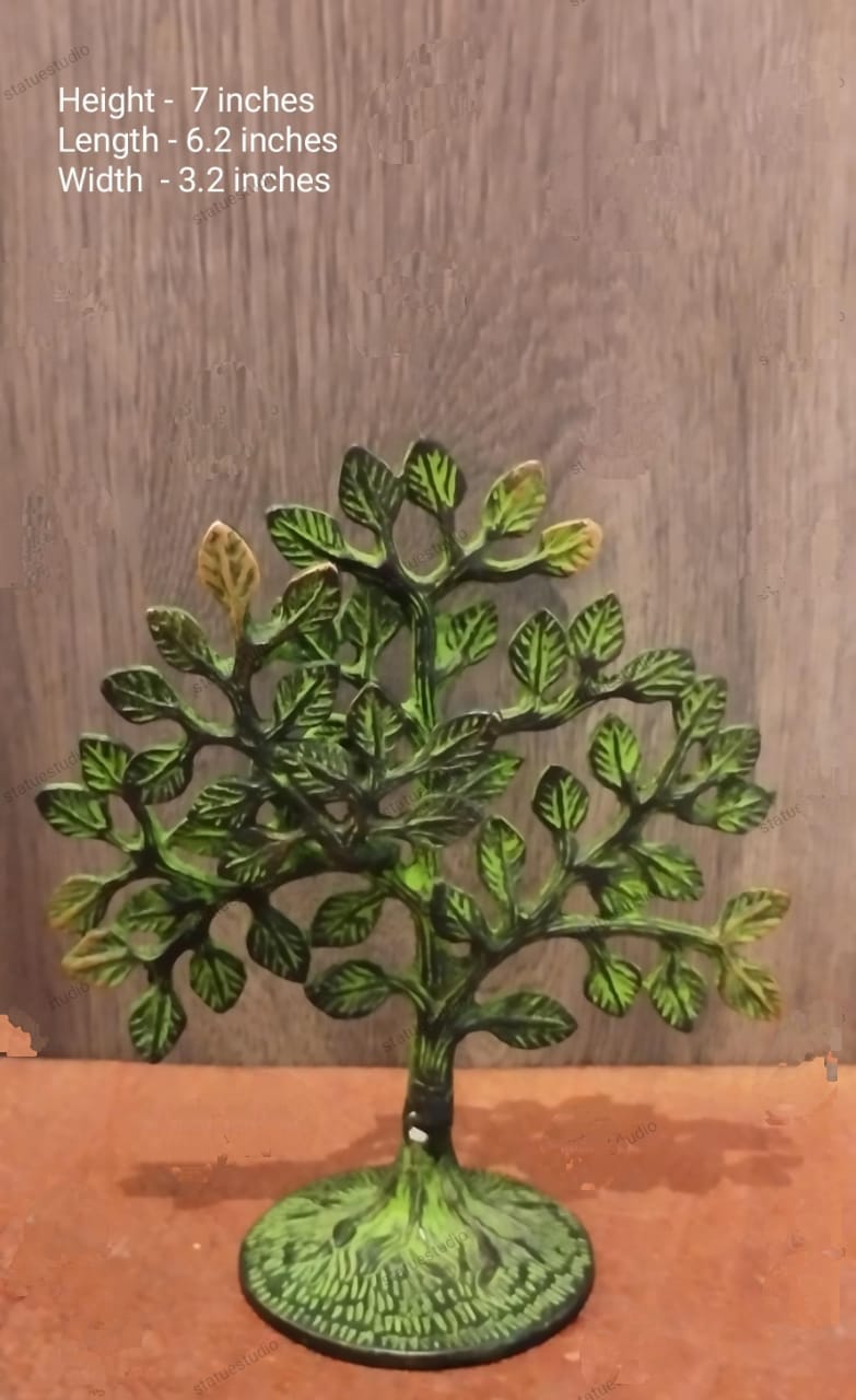 Green Brass Kalpavriksha – Wish-Fulfilling Tree for Prosperity & Décor