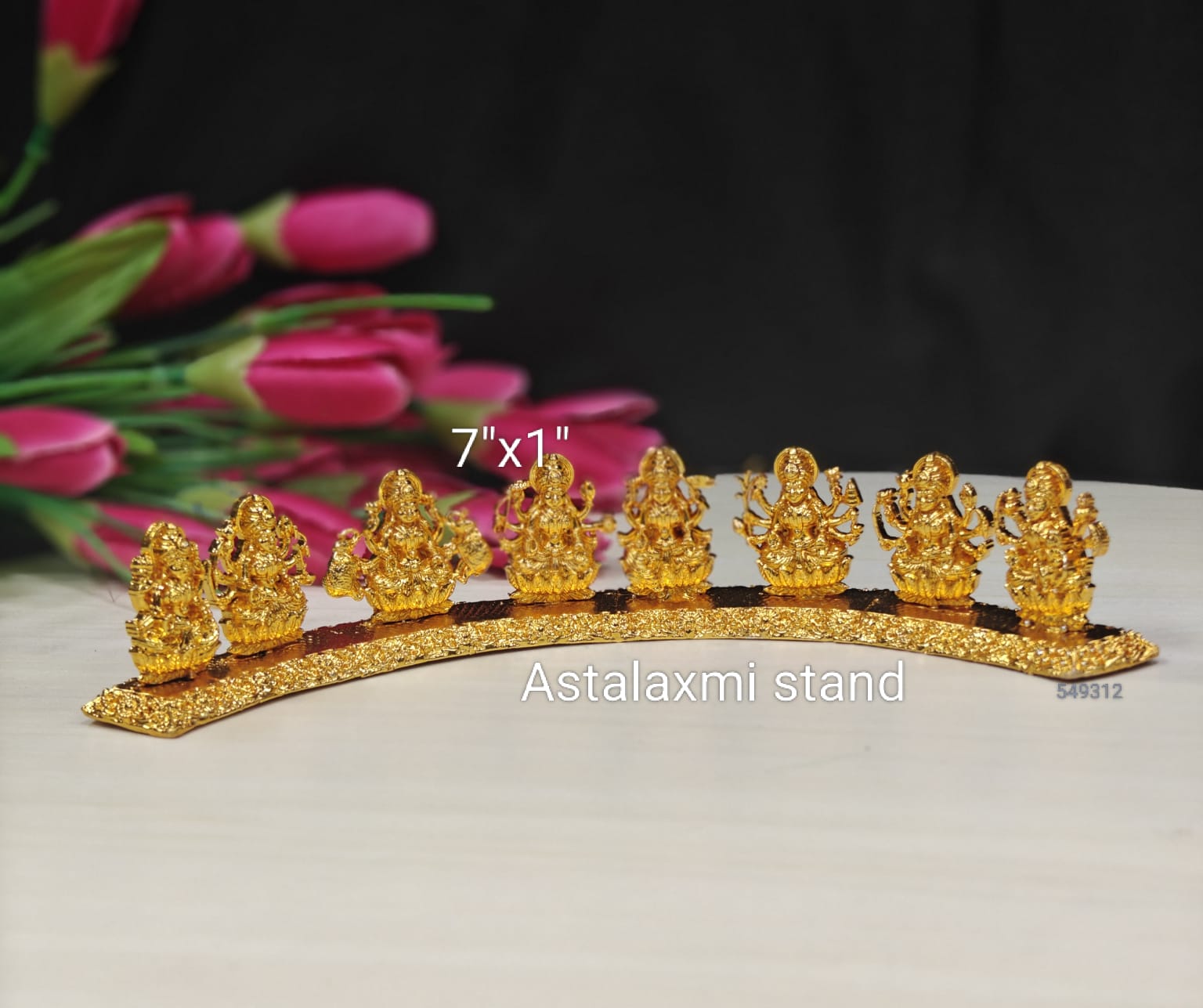 German Silver golden color Ashta Lakshmi Idol Stand – Divine Prosperity & Grace in 8 Forms  Temple Decor & Pooja Gift