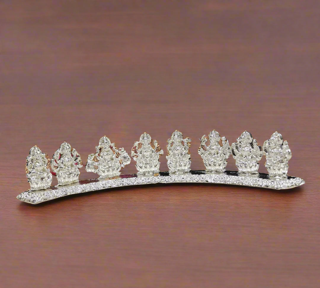 German Silver Ashta Lakshmi Idol Stand – Divine Prosperity & Grace in 8 Forms  Temple Decor & Pooja Gift