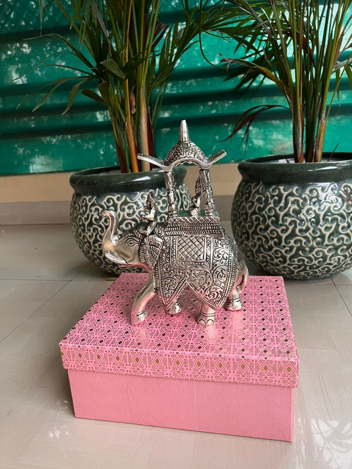 German Silver Beautiful Shahi Elephant with Royal Figures