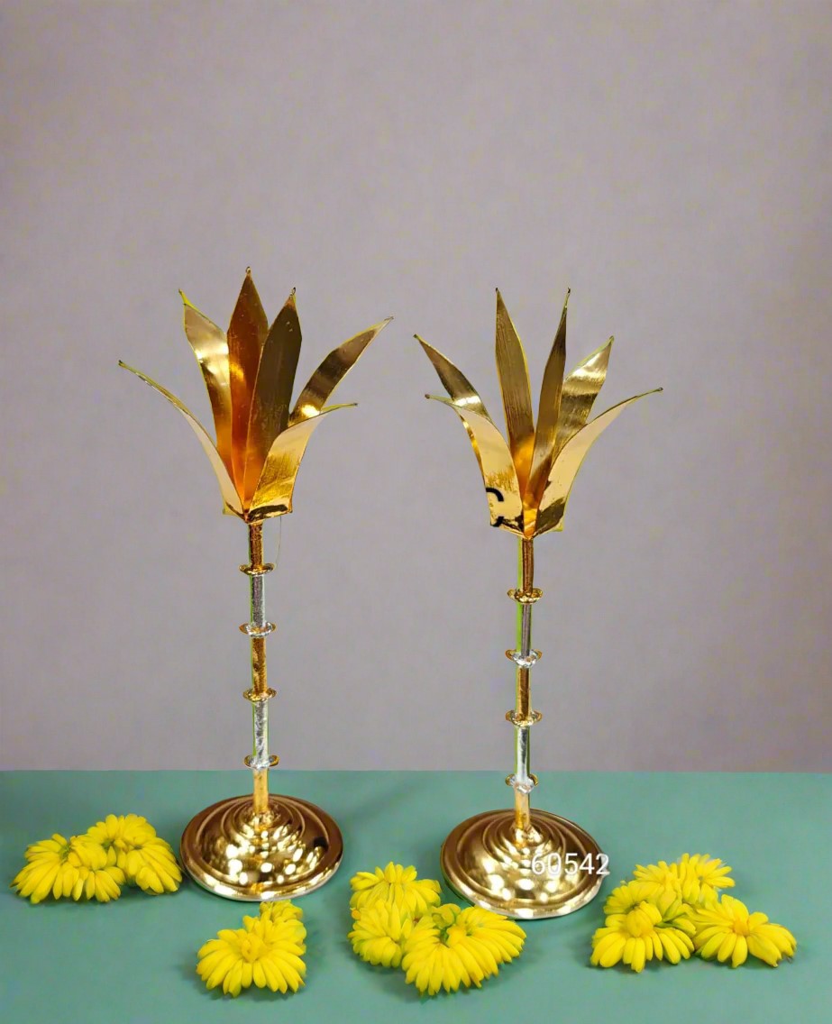 German Silver Golden Color Banana Tree Pair 5"