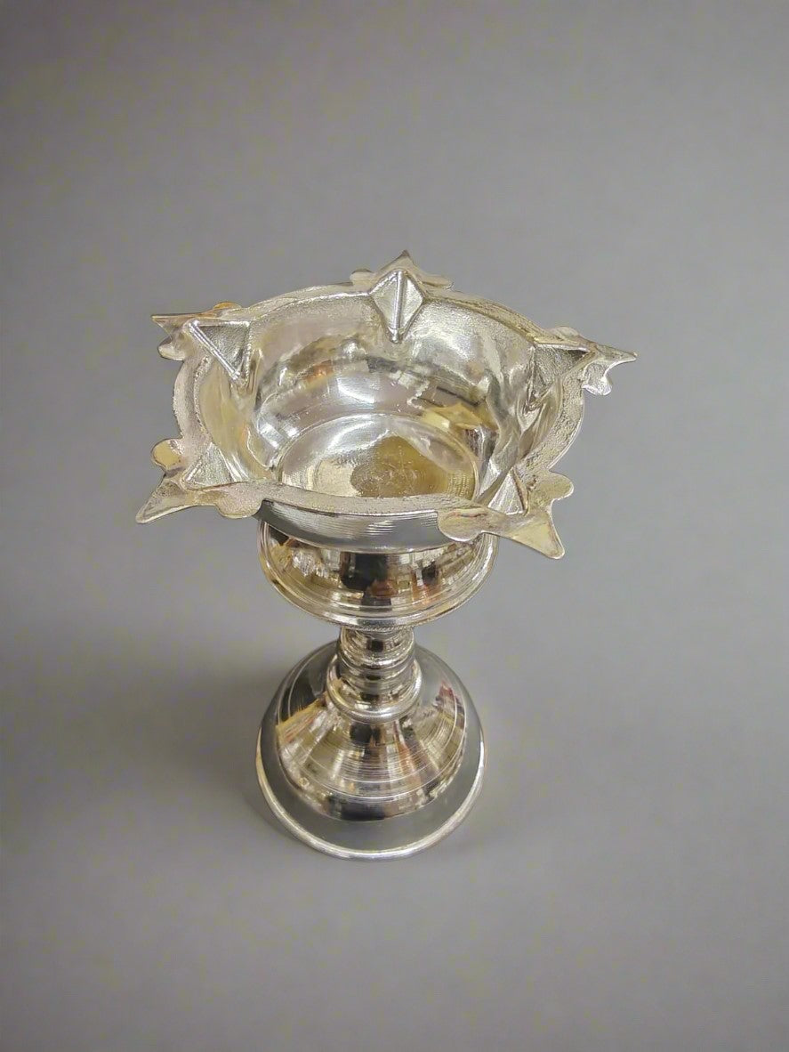 German Silver panchmukhi Diya Pair for Housewarming Pooja/ Diwali/ Home décor