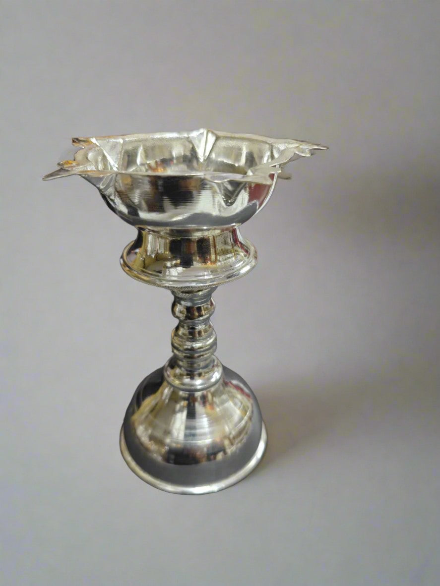 German Silver panchmukhi Diya Pair for Housewarming Pooja/ Diwali/ Home décor