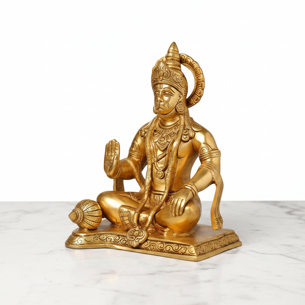 brass hanuman Idol – Bajrangbali Murti  for Home, Mandir & Festival Décor