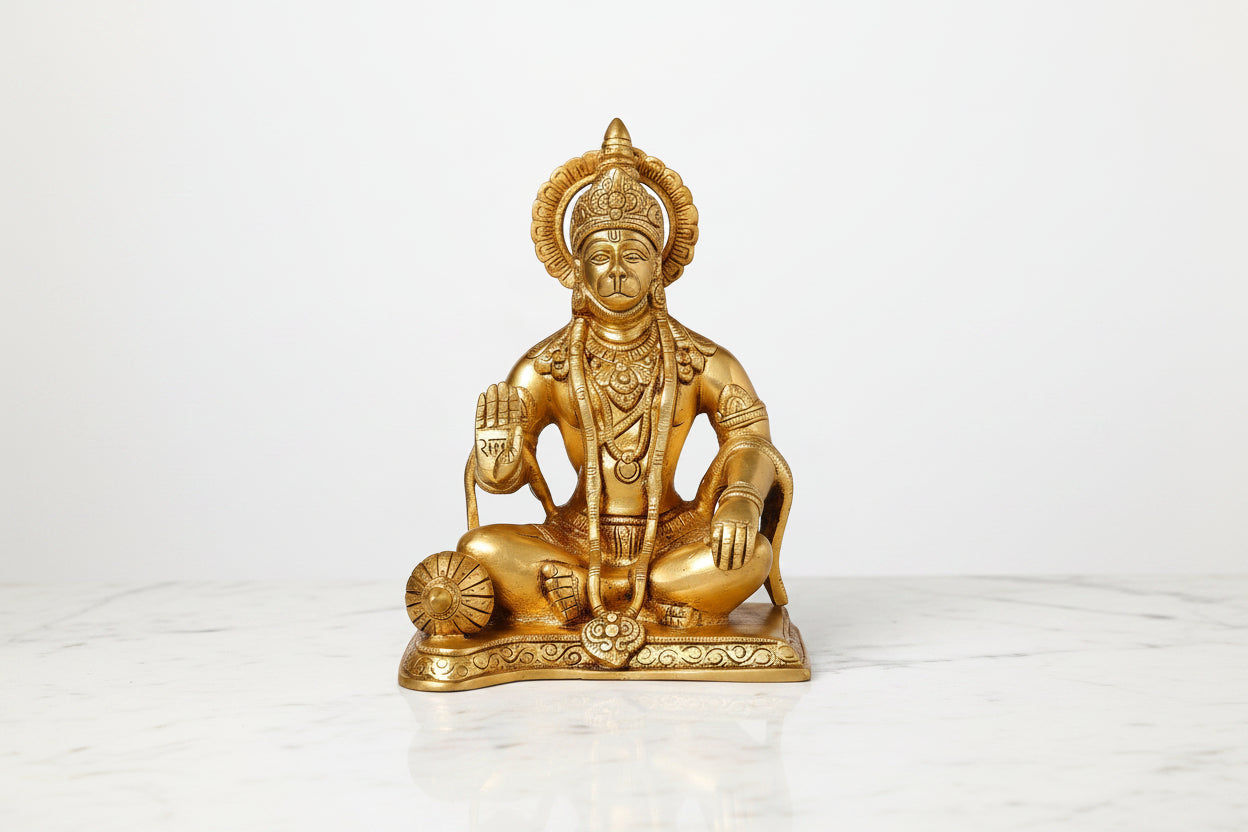 brass hanuman Idol – Bajrangbali Murti  for Home, Mandir & Festival Décor