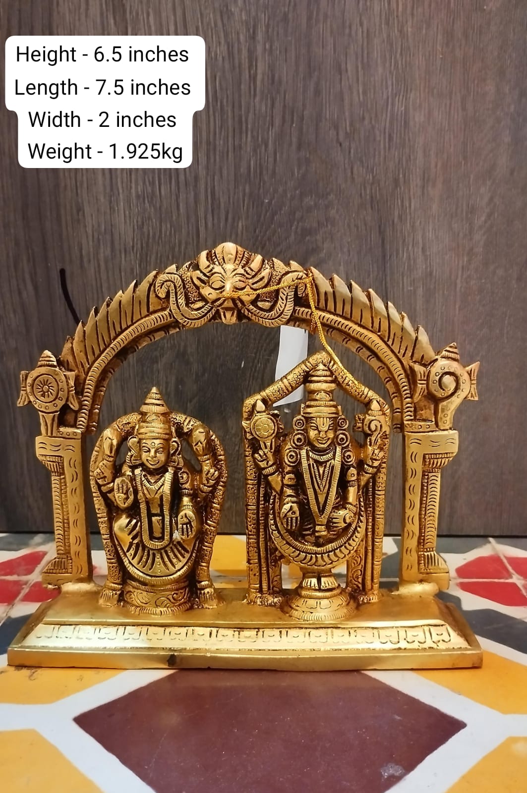 Brass Balaji & Padmavati Idols – Divine Pair for Home, Mandir & Festival Décor