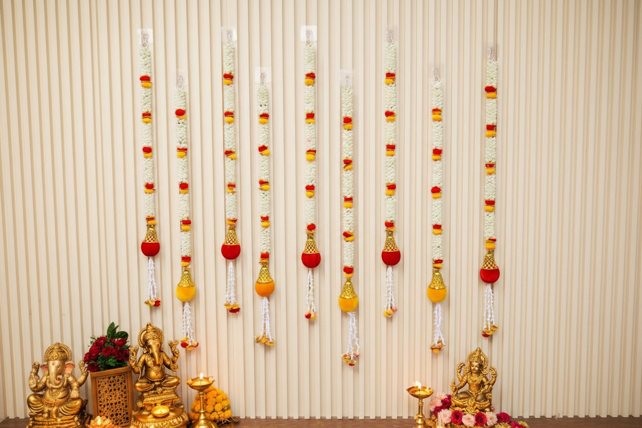Mogra Drop Luxe Strings – Set of 6 for Elegant Home & Festival Décor