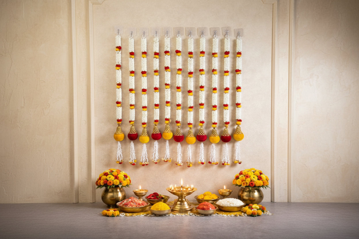 Mogra Drop Luxe Strings – Set of 6 for Elegant Home & Festival Décor