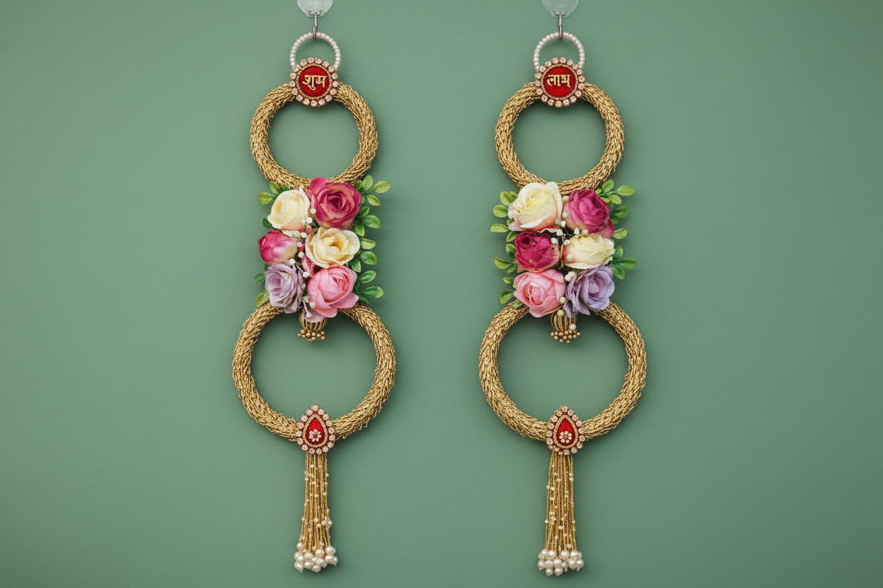 Shubh Labh Floral Hangings – Set for Auspicious Home & Festival Décor