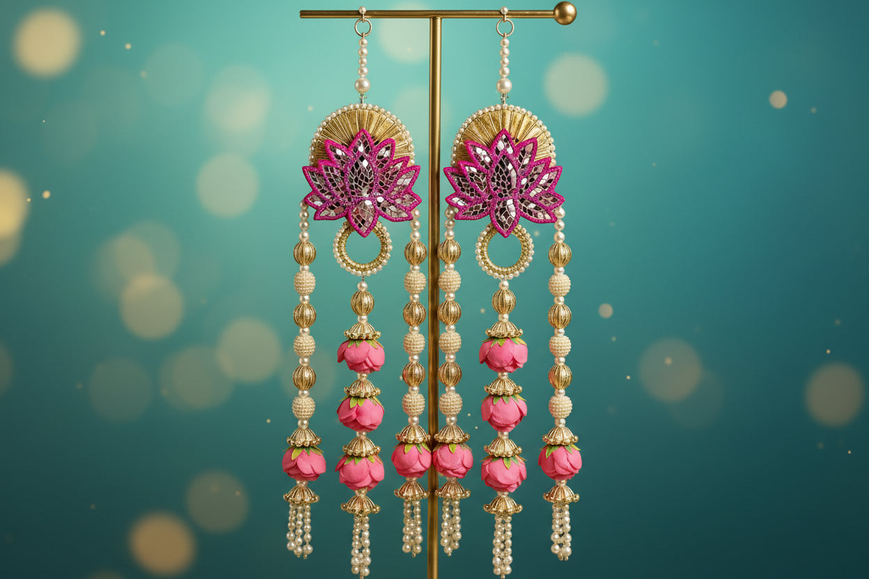 Lotus Luxe Hangings – Pair for Elegant Home & Festival Décor, pink