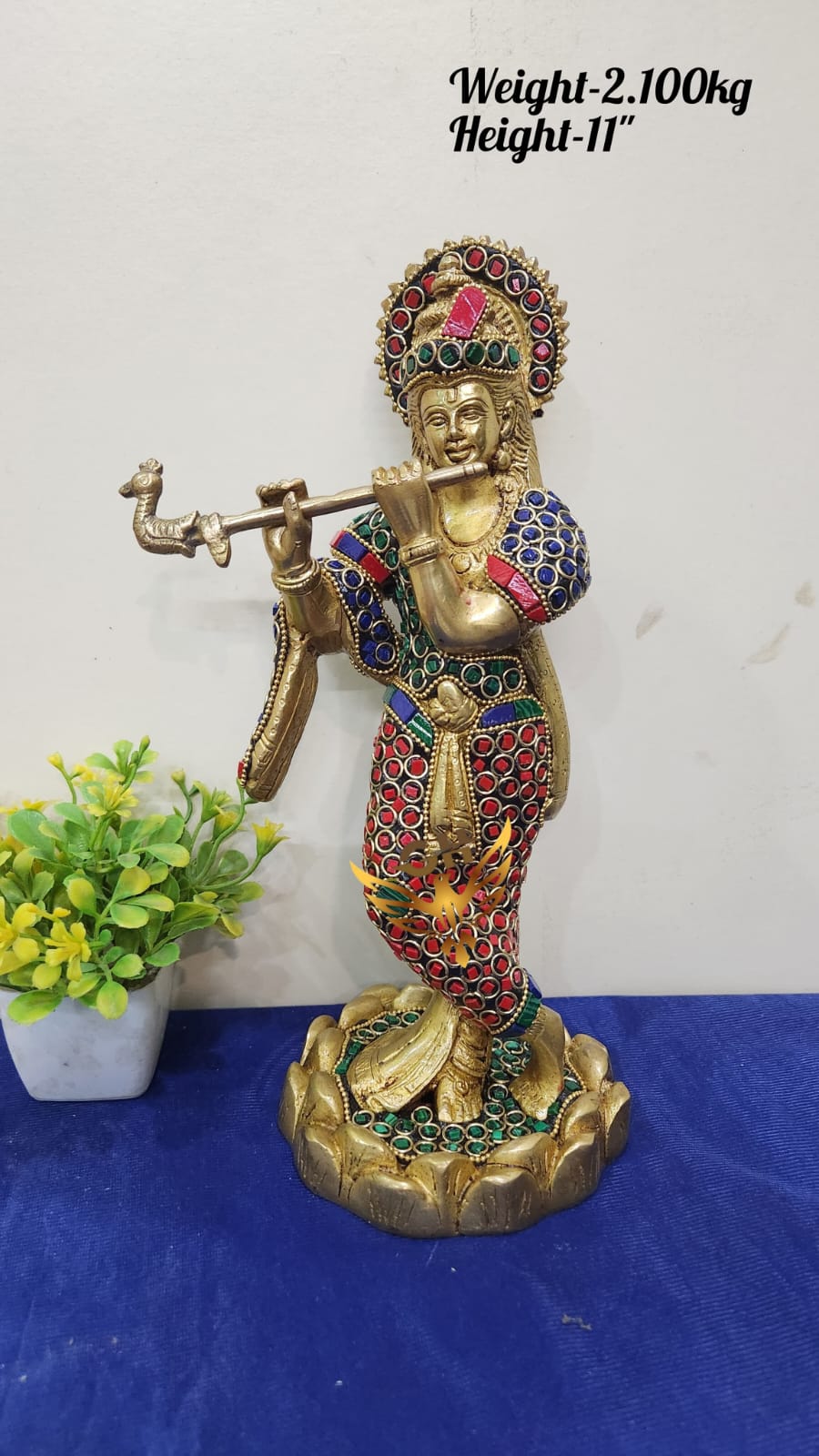 Divine Brass Krishna Idol with Flute – Symbol of Joy, Wisdom & Harmony