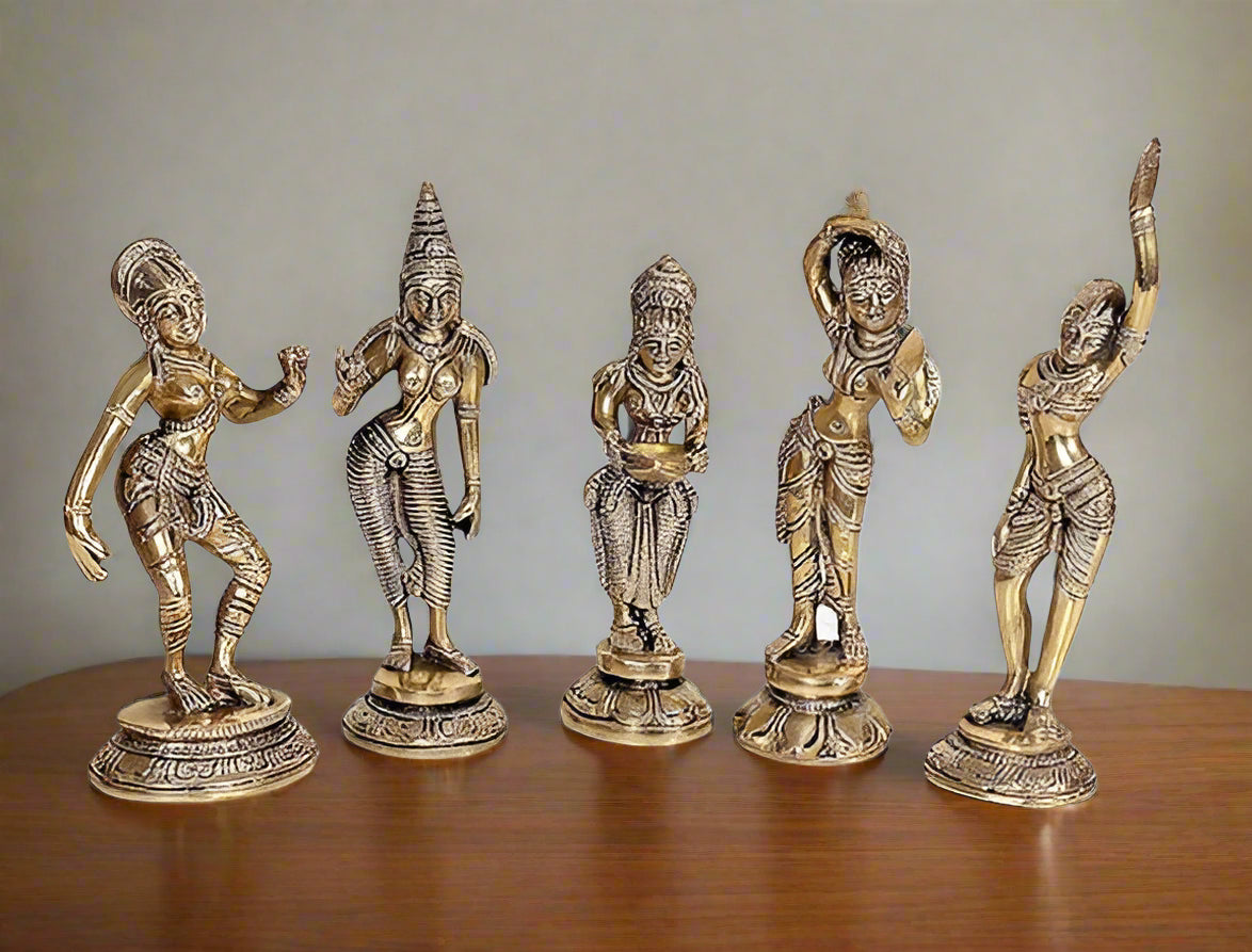 Set of 5 Brass Dancing Ladies – Celebrating Grace & Tradition