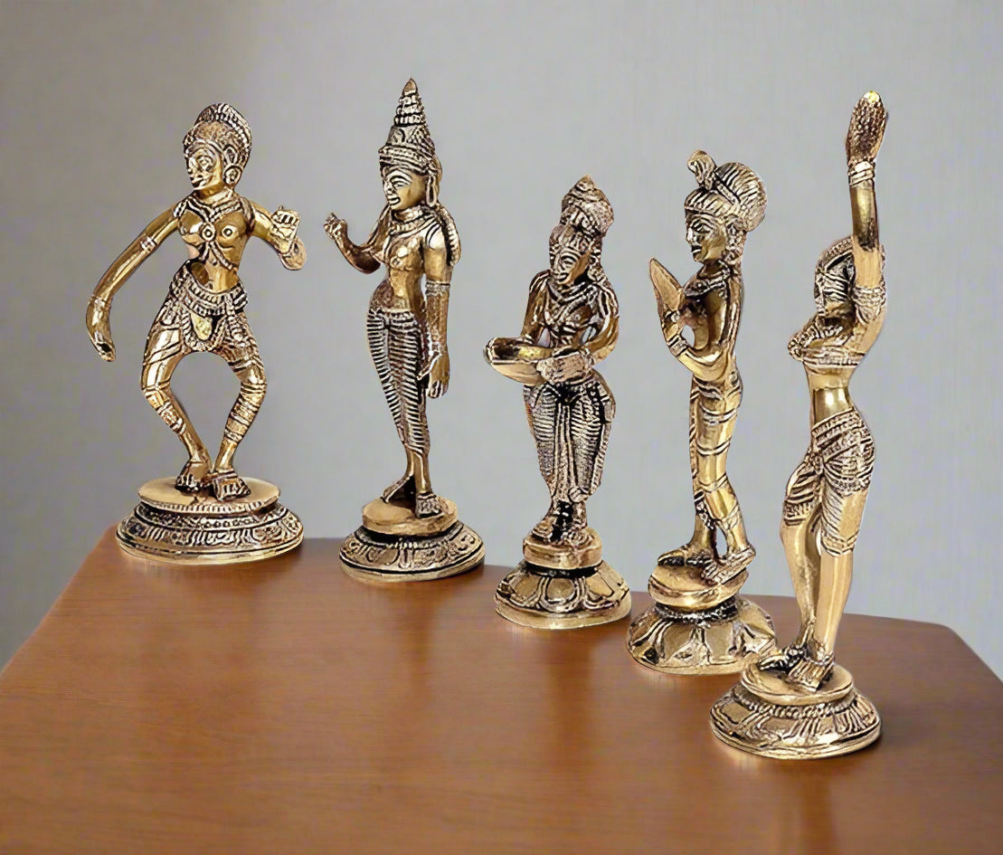 Set of 5 Brass Dancing Ladies – Celebrating Grace & Tradition