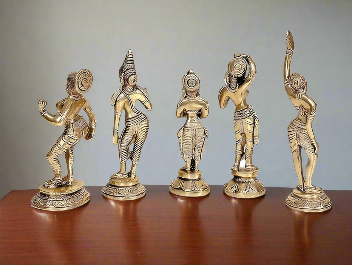 Set of 5 Brass Dancing Ladies – Celebrating Grace & Tradition