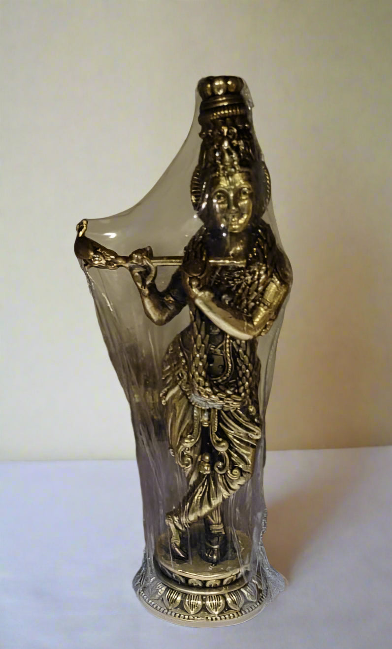 Handcrafted Krishna Idol with Flute – Radiating Peace & Prosperity