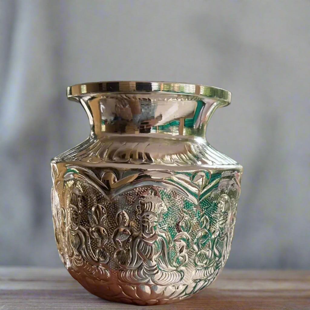 German Silver Ashtalakshmi kalasha for Diwali/Housewarming