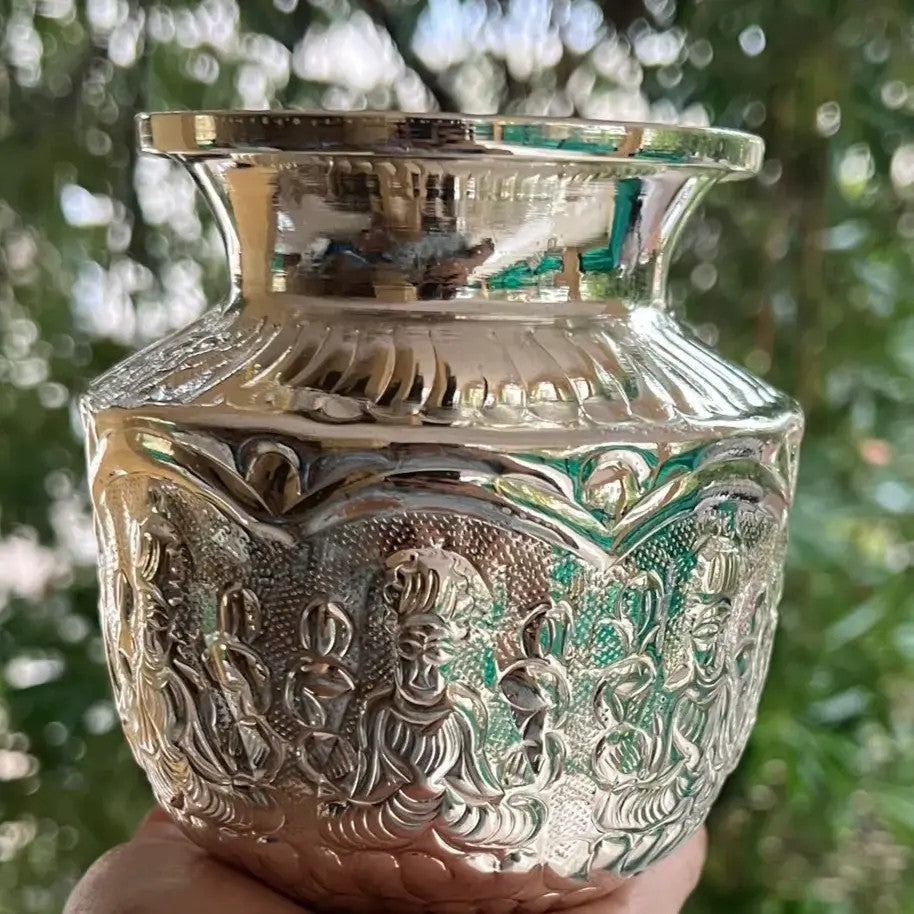 German Silver Ashtalakshmi kalasha for Diwali/Housewarming