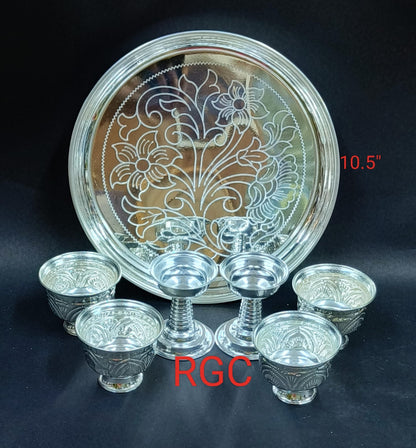 pure Germán silver combo plate set for diwali/housewarming pooja