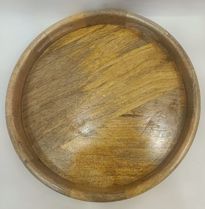 Wooden Round Serving Tray , set of 2