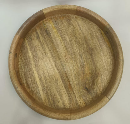 Wooden Round Serving Tray , set of 2