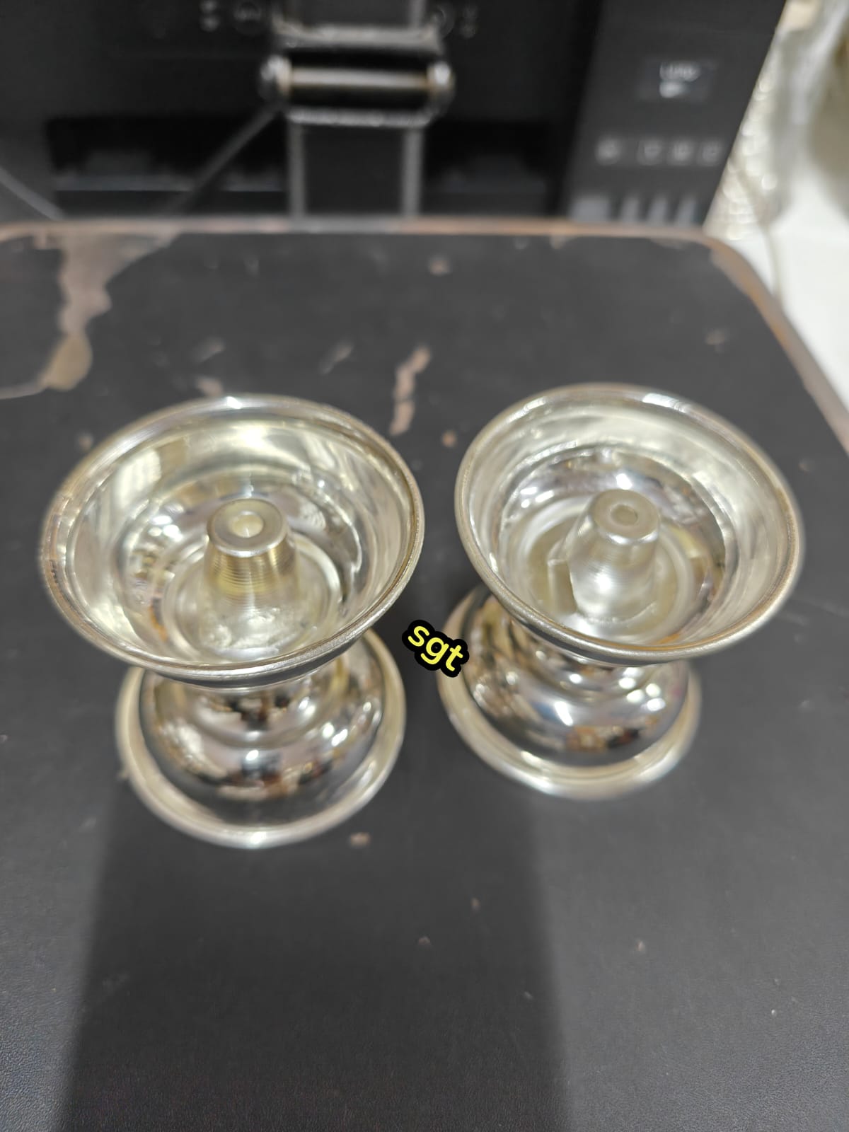 German Silver Diya Pair for Diwali/ Housewarming Pooja, 3" Each