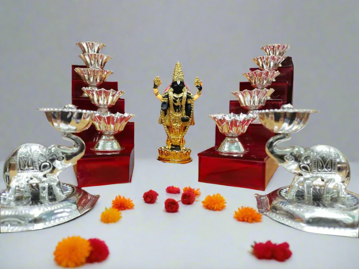 German Silver pooja set