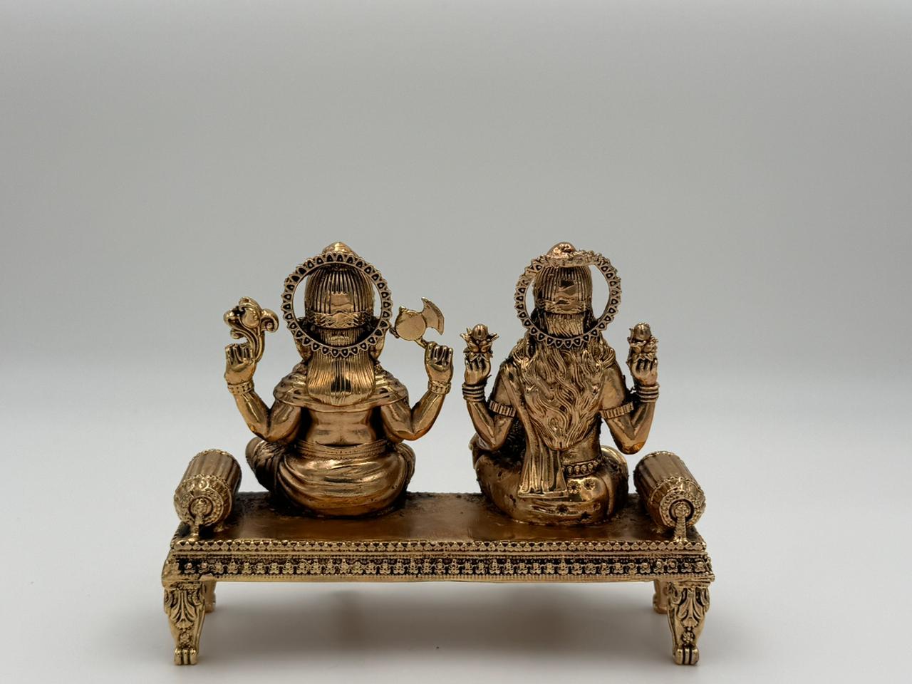 Brass Lakshmi Ganesh on Sofa Idol – Divine Home Temple Decor