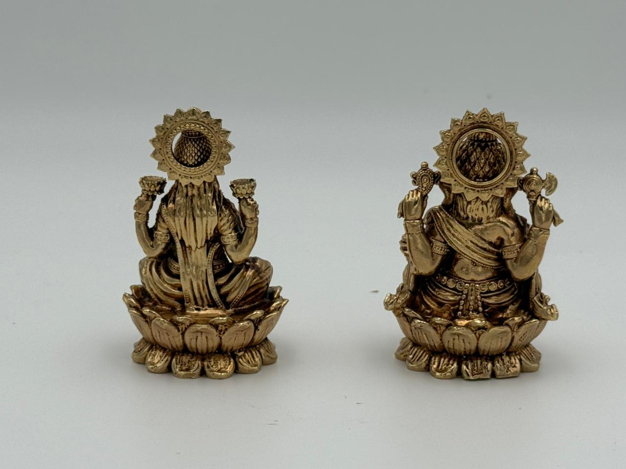 Brass Lakshmi Ganesh Idol – Divine Home Temple Décor, small size