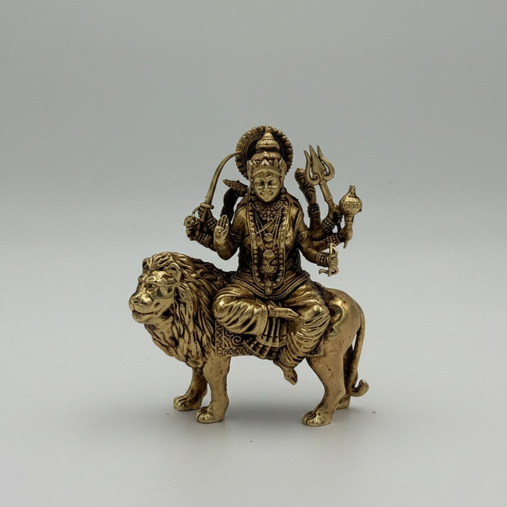 Brass Durga Statue – Divine Goddess Idol for Home Temple & Festival Décor