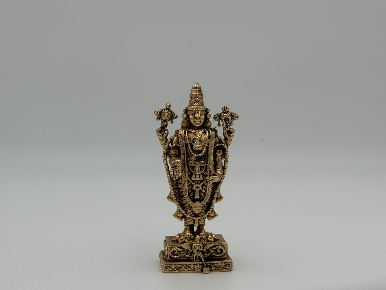 Brass Small Tirupati Idol – Divine Balaji Temple Decor