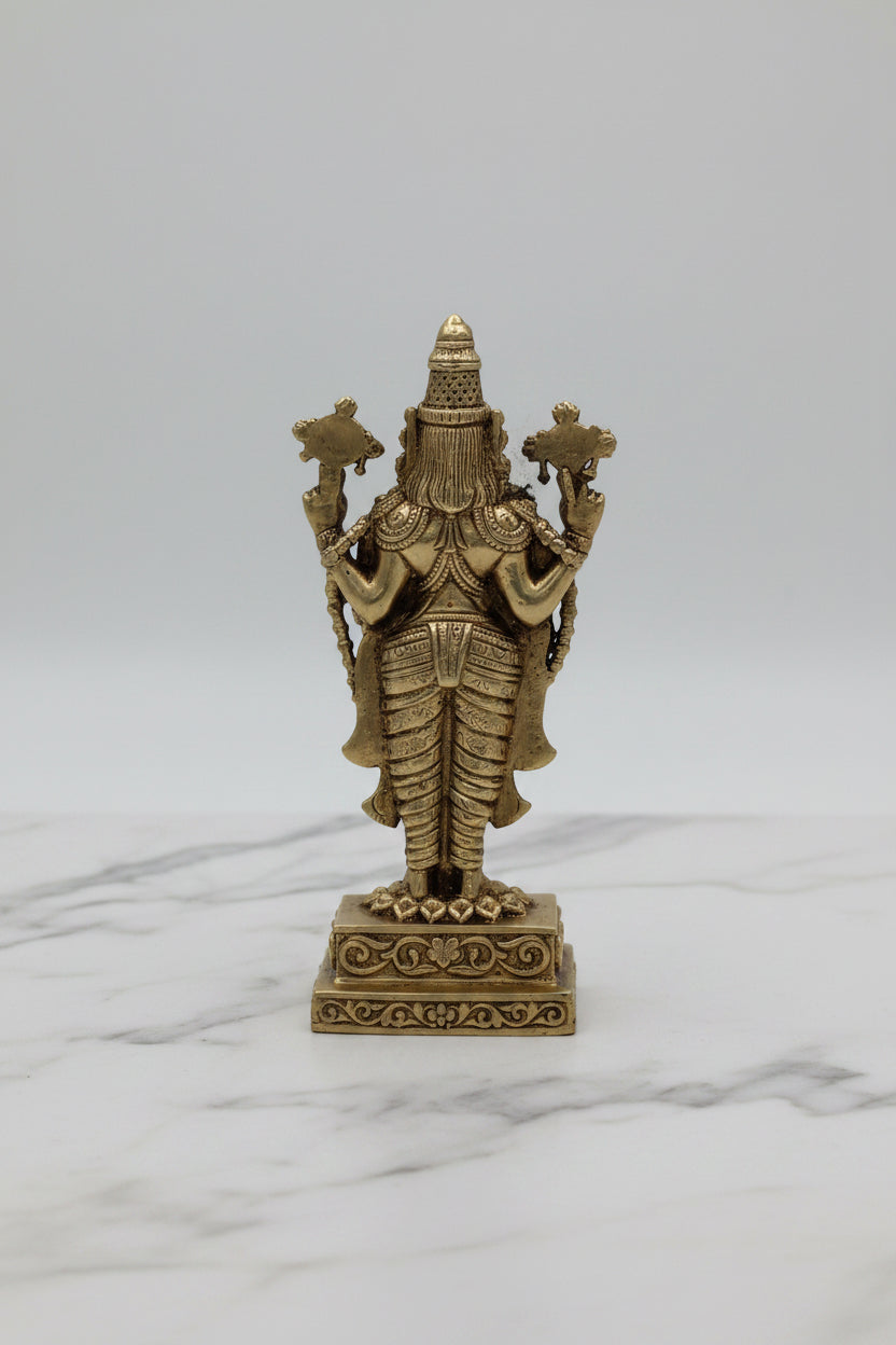 Brass Small Tirupati Idol – Divine Balaji Temple Decor