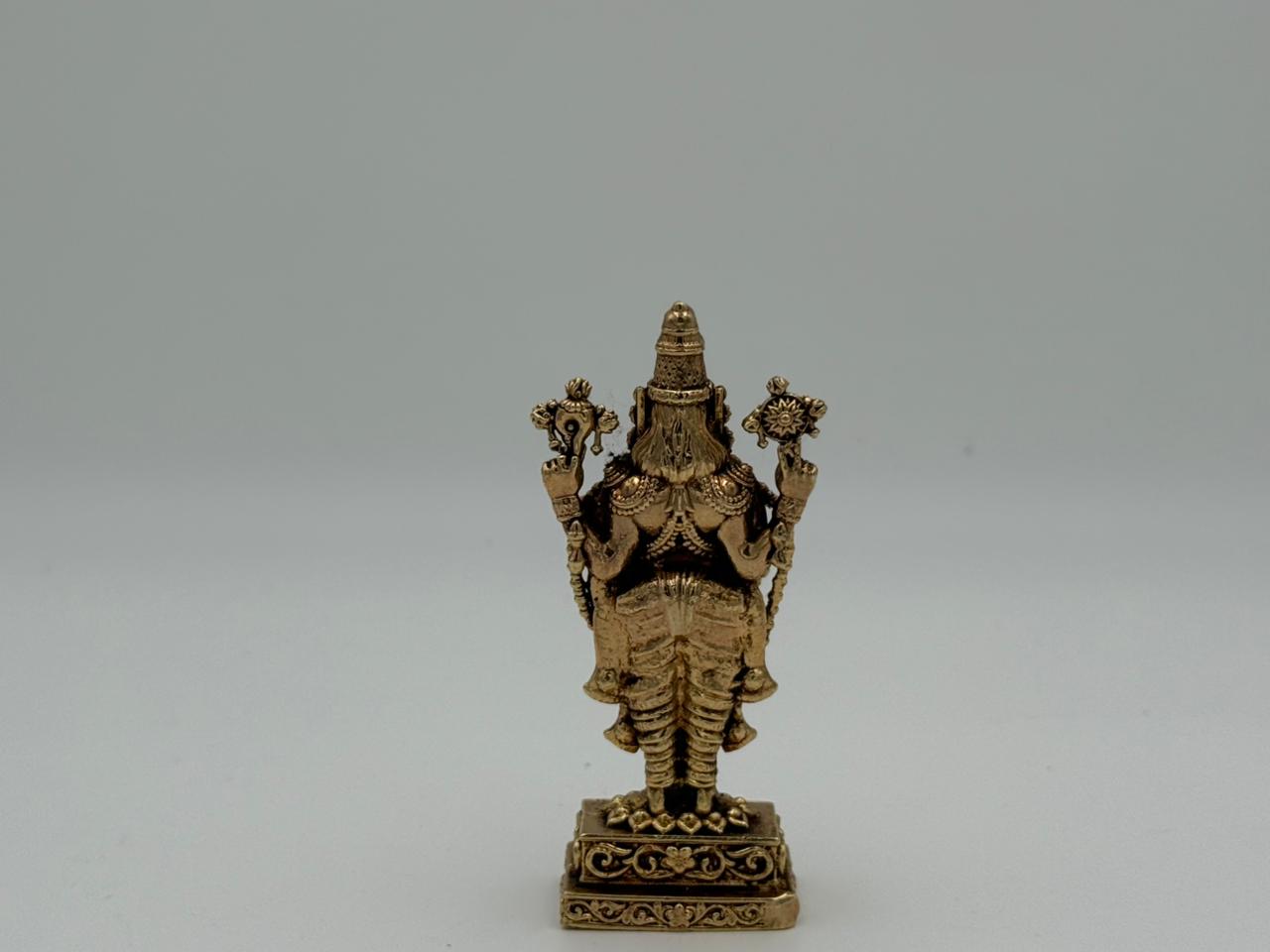 Brass Small Tirupati Idol – Divine Balaji Temple Decor