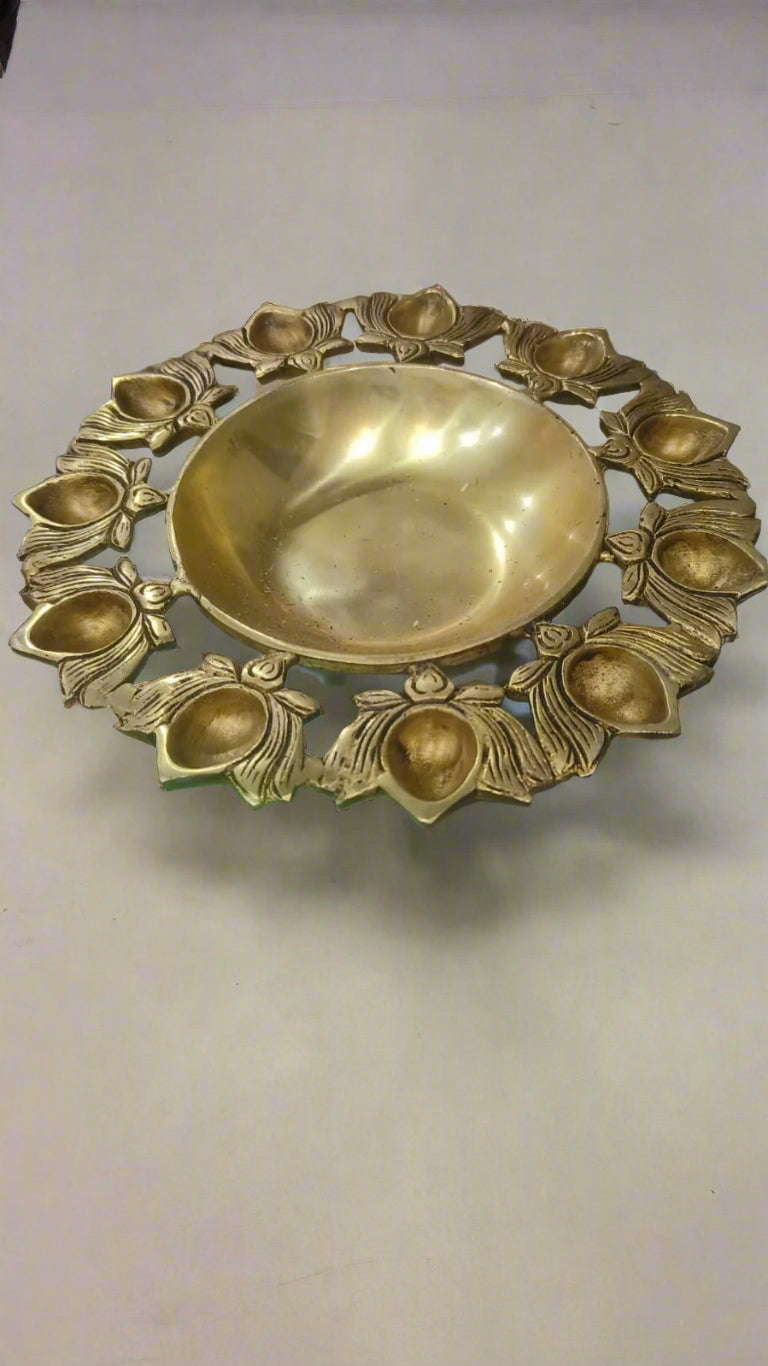 brass lotus Diya urli bowl for home decor/gift item
