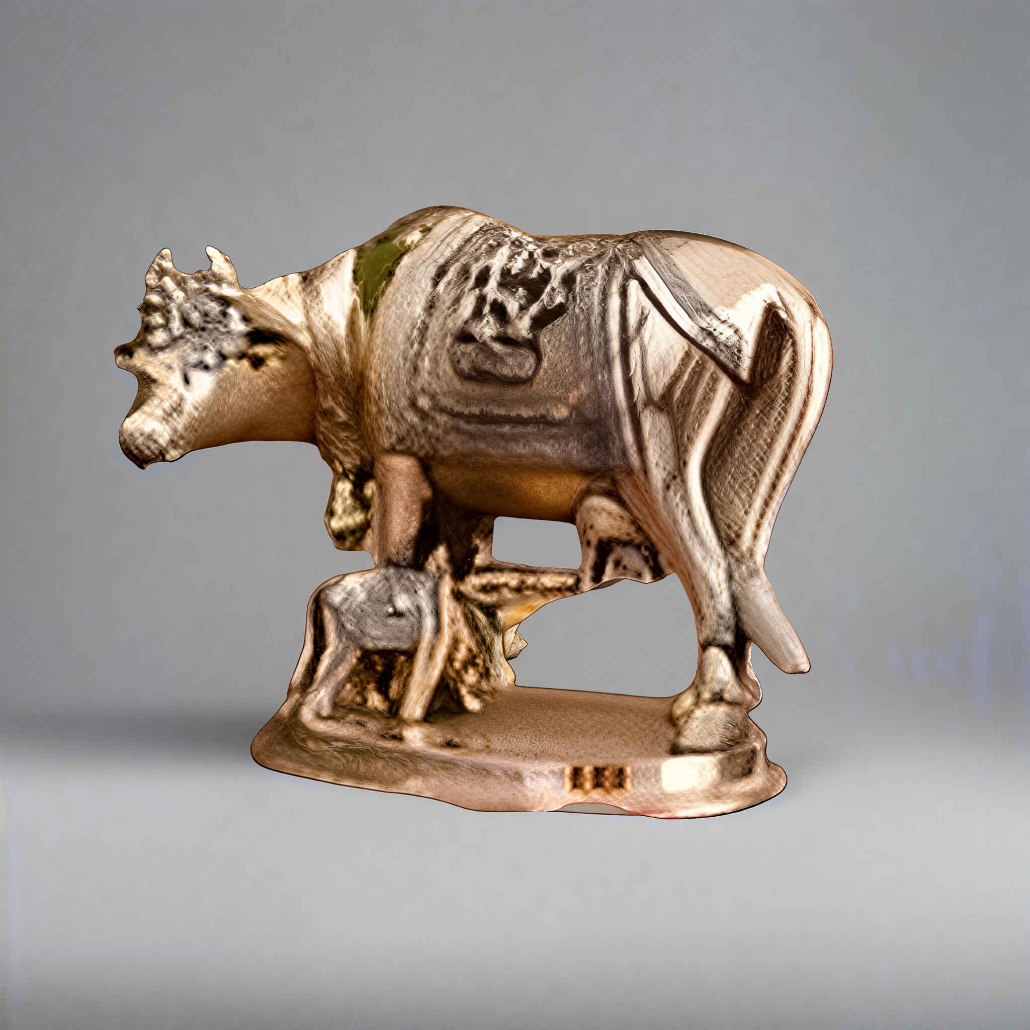 Brass Kamadhenu Cow & Calf Idol – Handcrafted Decor for Home Temple, Office & Auspicious Gifting