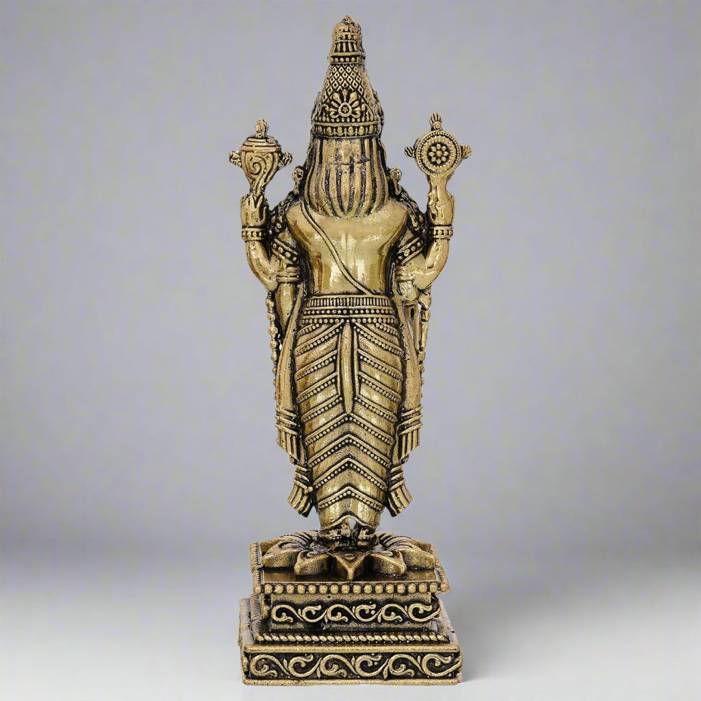 Tirupati Balaji Brass Idol – 6-Inch Lord Venkateswara Standing Murti | Venkatachalapati Srinivasa Statue