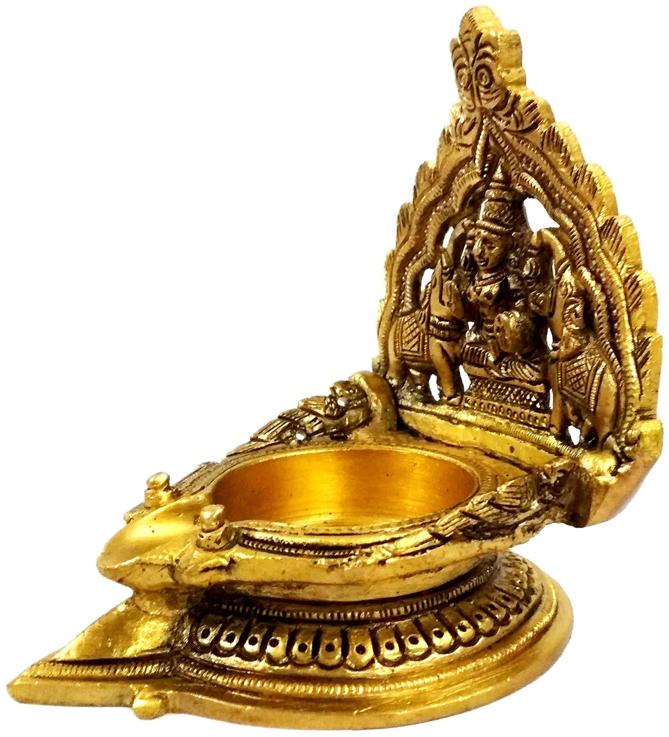 Brass Gajalakshmi Diya – Divine Oil Lamp of Prosperity | Lakshmi with Elephants | Auspicious Pooja Deepam for Temple