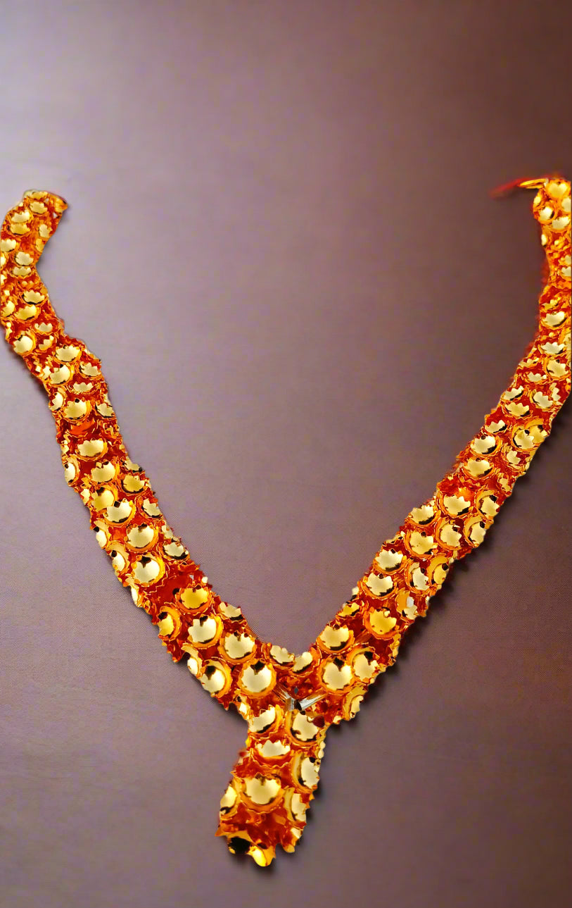 German silver Golden malla for gods idol , 25"