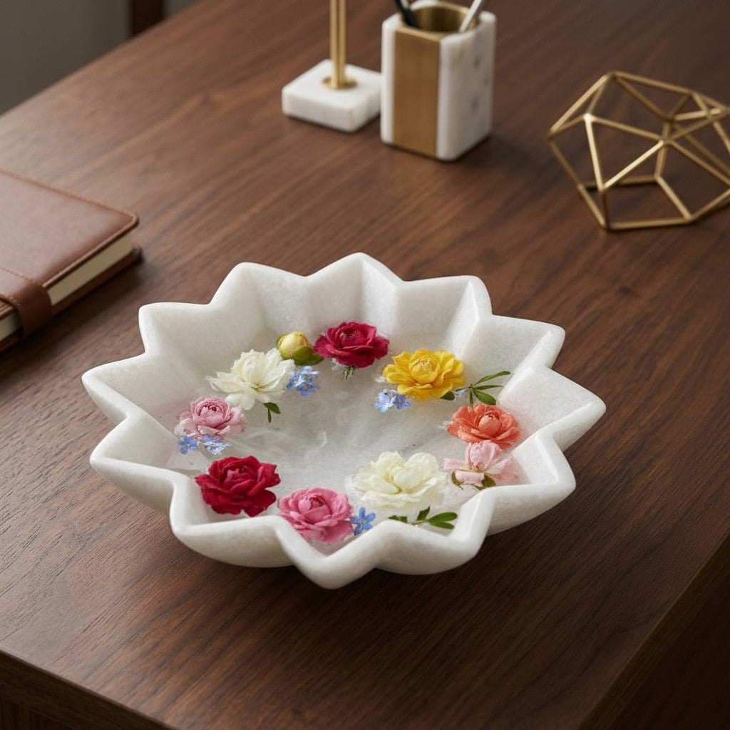Handmade Flower Urli Bowl 9" – Decorative Floating Bowl for Candles & Flowers | Festive Table Centerpiece | Home Décor & Gifting