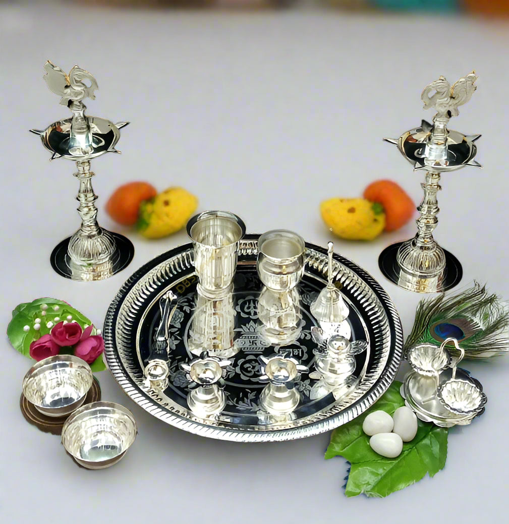 Silver Plated Pooja thali Set
