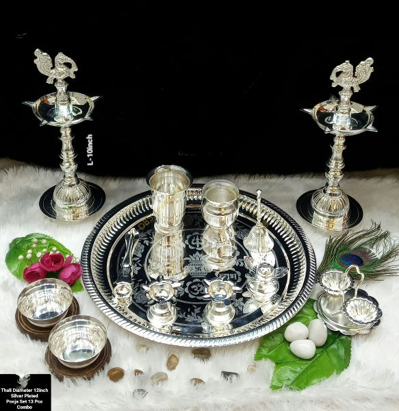 Silver Plated Pooja thali Set