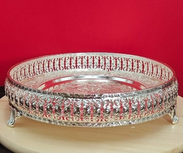 German silver pooja thali set/serving tray/snacks tray - 8 pieces