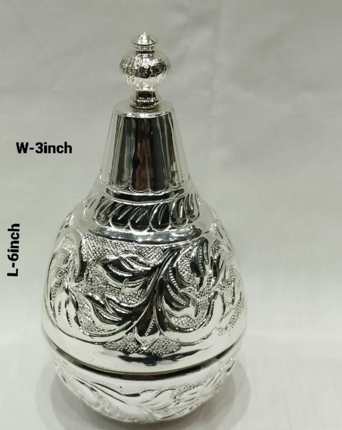 silver plated antique finish openable nariyal for pooja